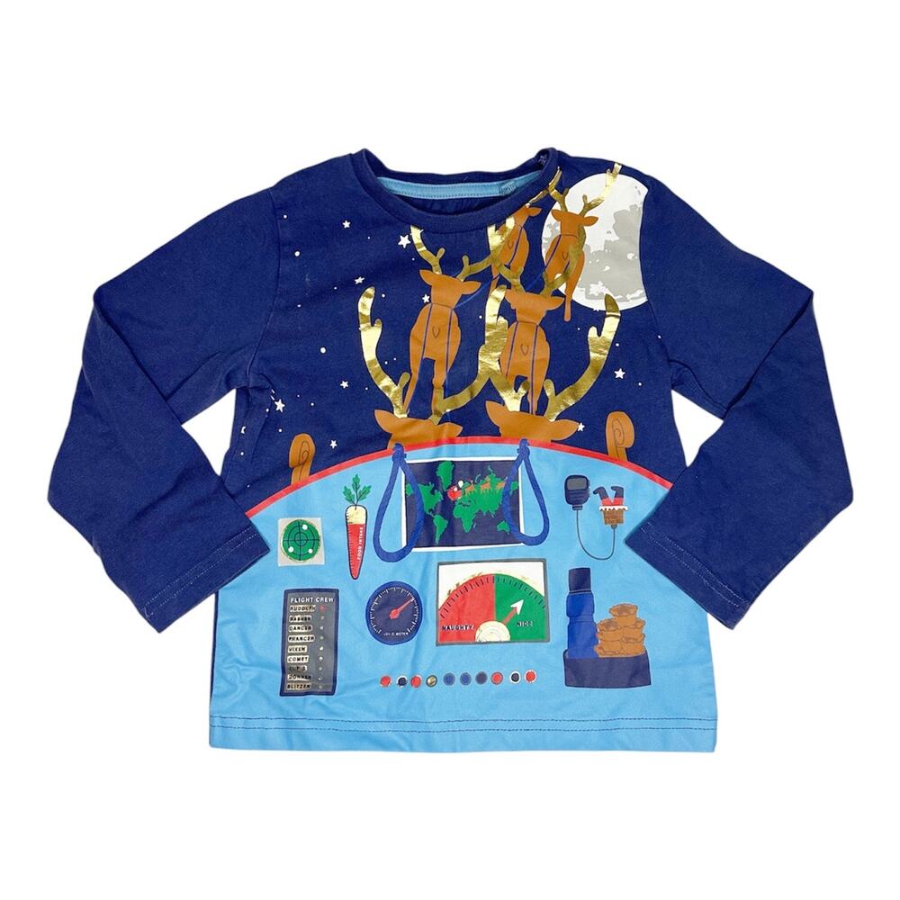 Mini Boden Holiday Graphic Long Sleeve Tee Size 4-5Y